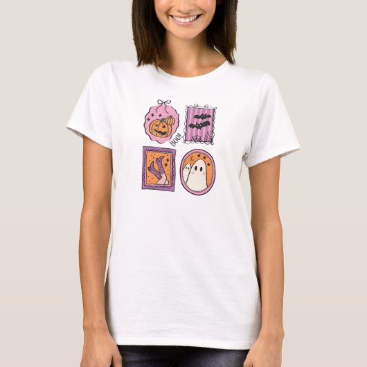T-shirt Cadres pastel mignons d'Halloween (Devant)