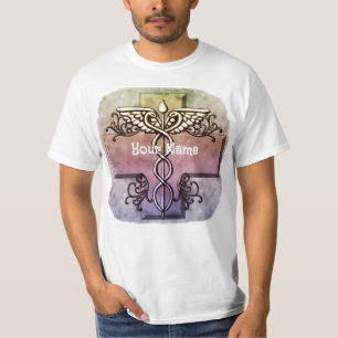 T-shirt Caducée à croix pastel
