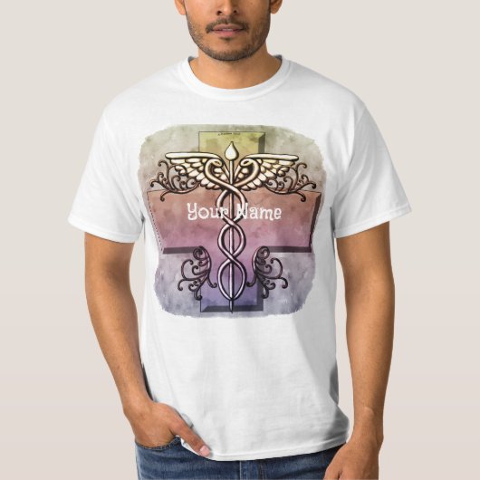 T-shirt Caducée à croix pastel (Devant)
