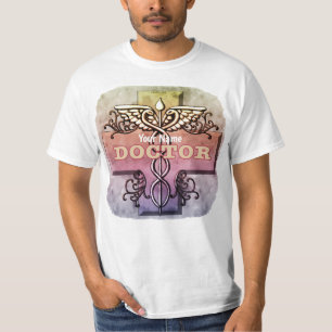 T-shirt Caducée de médecin pastel