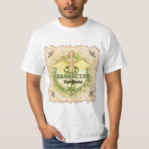 T-shirt Caducée de pharmacien en or