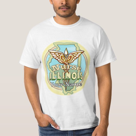 T-Shirt Caducée d'infirmière de l'Illinois (Devant)