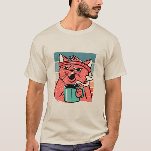 T-shirt Café à boire au chat (Devant)