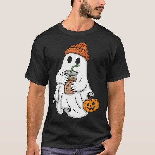 T-shirt Café à boire Halloween Ghost (Devant)