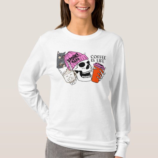 T-Shirt café accdict sekeleton design (Devant)