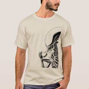 T-shirt Café Alien - Drôle Sci-Fi Horreur Parodie
