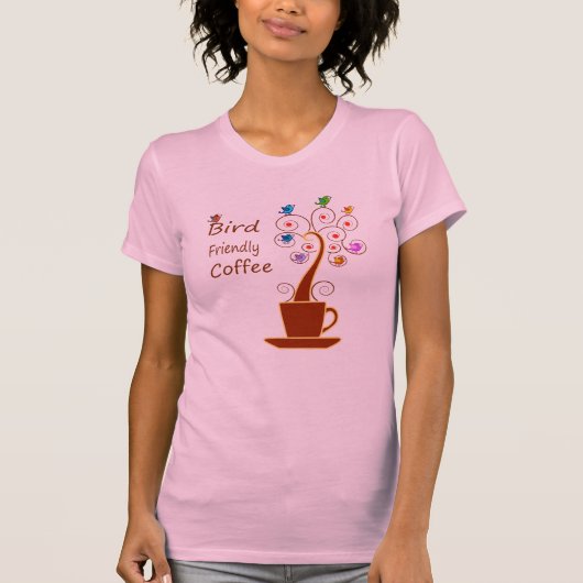 T-shirt Café amical pour les oiseaux (Devant)
