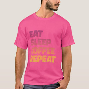 T-shirt Café amusant Caféine Manger Sleep Café Répéter