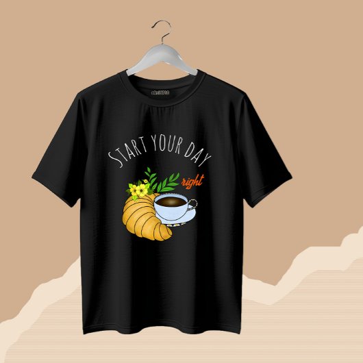 T-shirt Café avec croissant