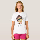 T-shirt Café avec Lunettes de soleil (Devant entier)