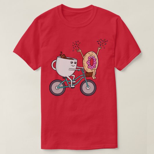 T-shirt Café beigne et vélo (Design devant)
