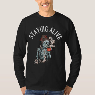T-shirt Café Boire Squelette - Rester Vintage W
