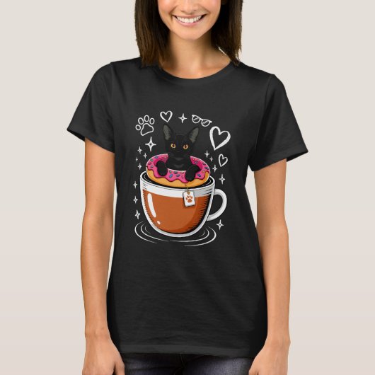 T-shirt Café Bombay Chat Donut Manches Longues (Devant)