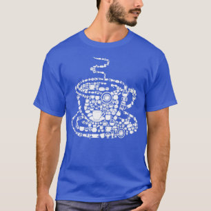 T-shirt Café brassé vapeur Java Photo Mosaic Cup Sau