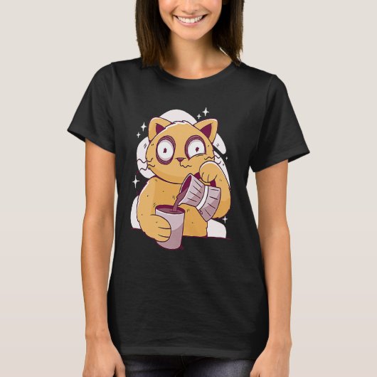 T-shirt Café Café Chat endormi 3 (Devant)