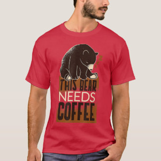 T-shirt café caféine ours animal trop dormir absence d'ene
