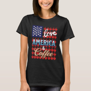 T-shirt Café Caféine toxicomane Café U S Drapeau