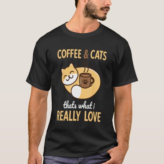 T-shirt Café & Chats Chat Drôle (Devant)