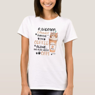 T-shirt Café & Chats - Cute Kawaii Art