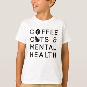 T-shirt Café Chats Santé mentale Café Boisson Anxie