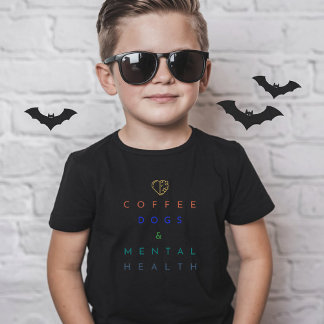 T-shirt Café, Chiens et Santé mentale - Le Trio Parfait