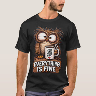 T-shirt Café Chouette Fatiguée Drôle