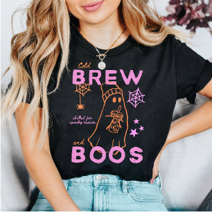 T-shirt Café Cold Brew Et Fantômes Mignons D'Halloween