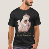T-shirt Café Companion - Selfie avec un chat géant (Devant)
