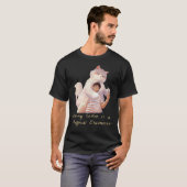 T-shirt Café Companion - Selfie avec un chat géant (Devant entier)