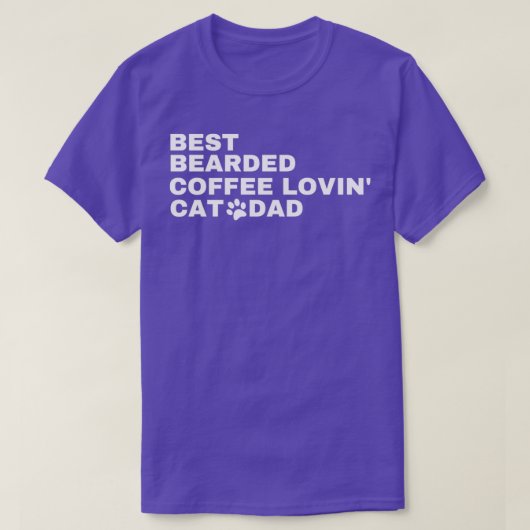 T-shirt Café courbé adoré chat papa 1 (Design devant)