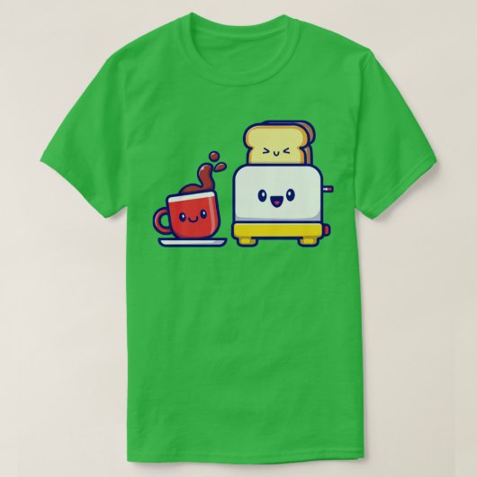 T-shirt Café Cute Avec Pain Grille (Design devant)