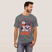 T-shirt Café d'abord avant ami de jeu (Devant entier)