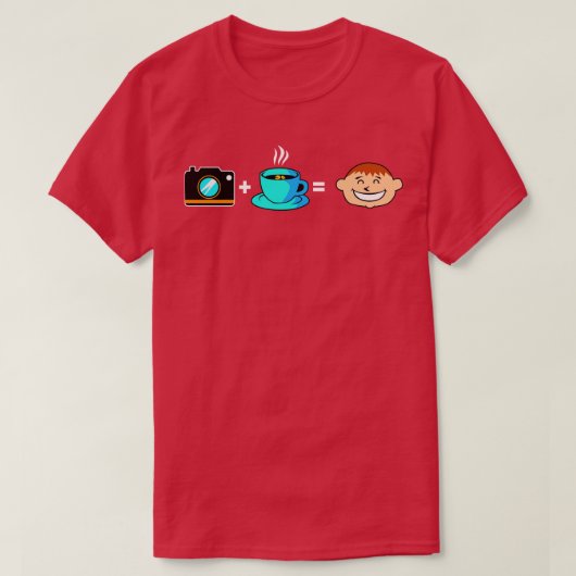 T-shirt Café de caméra heureux (Design devant)