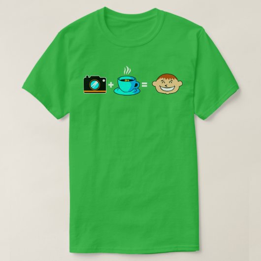 T-shirt Café de caméra heureux (Design devant)