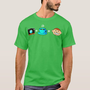T-shirt Café de caméra heureux
