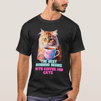 T-shirt Café de chat Meilleur matin
