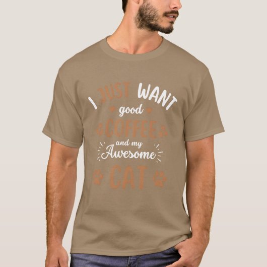 T-shirt Café de chat mignon Café de chat drôle (Devant)