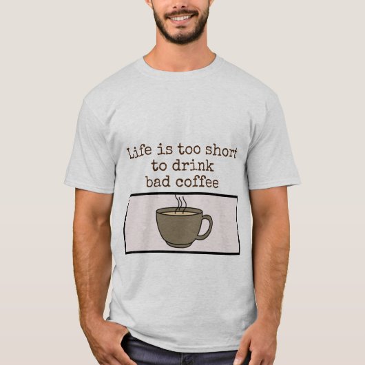 T-shirt café de chemise pour hommes (Devant)