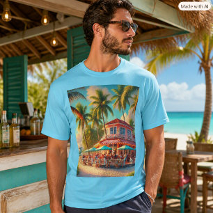 T-shirt Café de plage Graphique Vacances tropicales