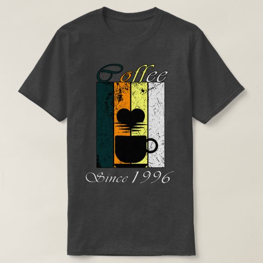 T-shirt Café depuis 1996 Café rétro Anniversaire Cadeau (Design devant)