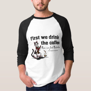 T-shirt Café devant les corps Raglan Chemise