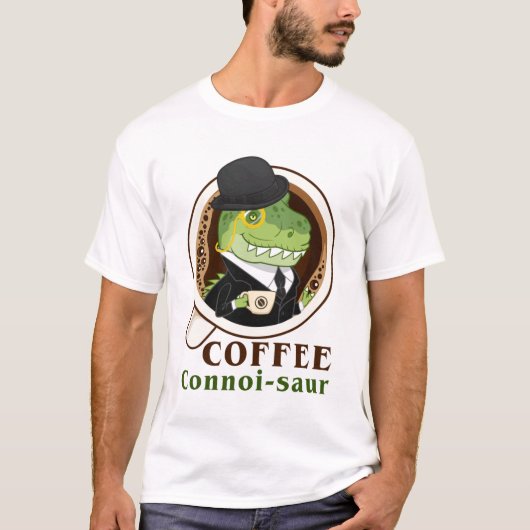 T-shirt Café Dinosaure Connoi-Saur Drôle Boisson Café (Devant)