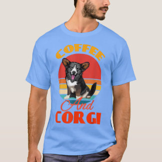 T-shirt Café Drôle Et Cardigan Welsh Corgi Amoureux des ch