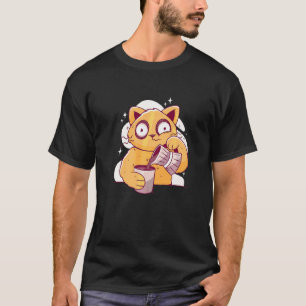 T-shirt Café du matin chat endormi