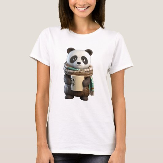 T-shirt Café du matin de Panda (Devant)