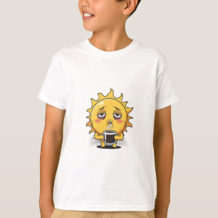 T-shirt Café du matin enfants soleil fatigué