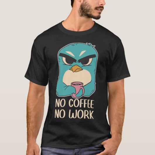 T-shirt Café espresso en pingouin ennuyé hommes femmes (Devant)