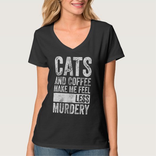 T-shirt Café Et Café Me Rendent Moins Mortel (Devant)