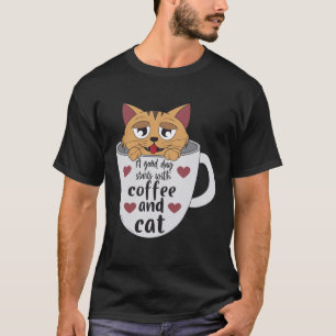 T-shirt café et chats Mocha espresso cappuccino breakfa