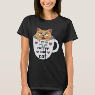 T-shirt café et chats Mocha espresso cappuccino petit-déj